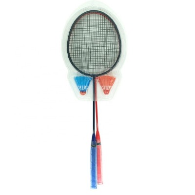 Badminton Set Durable Steel Badminton Racquet Replacement Set with 2 Badminton Shuttlecocks